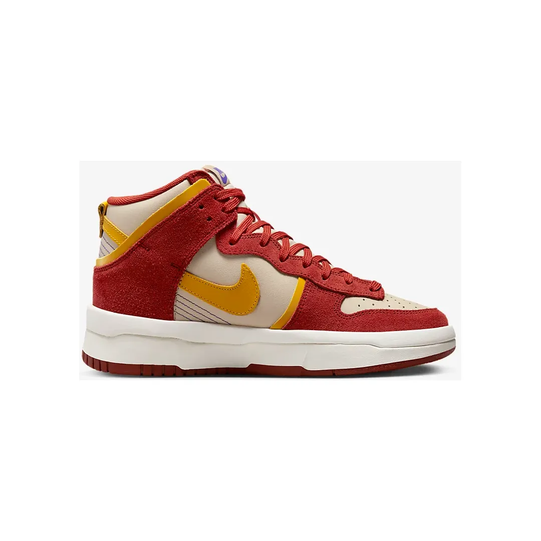 Nike Women's Dunk High Up Shoes - Cinnabar / Lapis / Sanddrift / Yellow Ochre