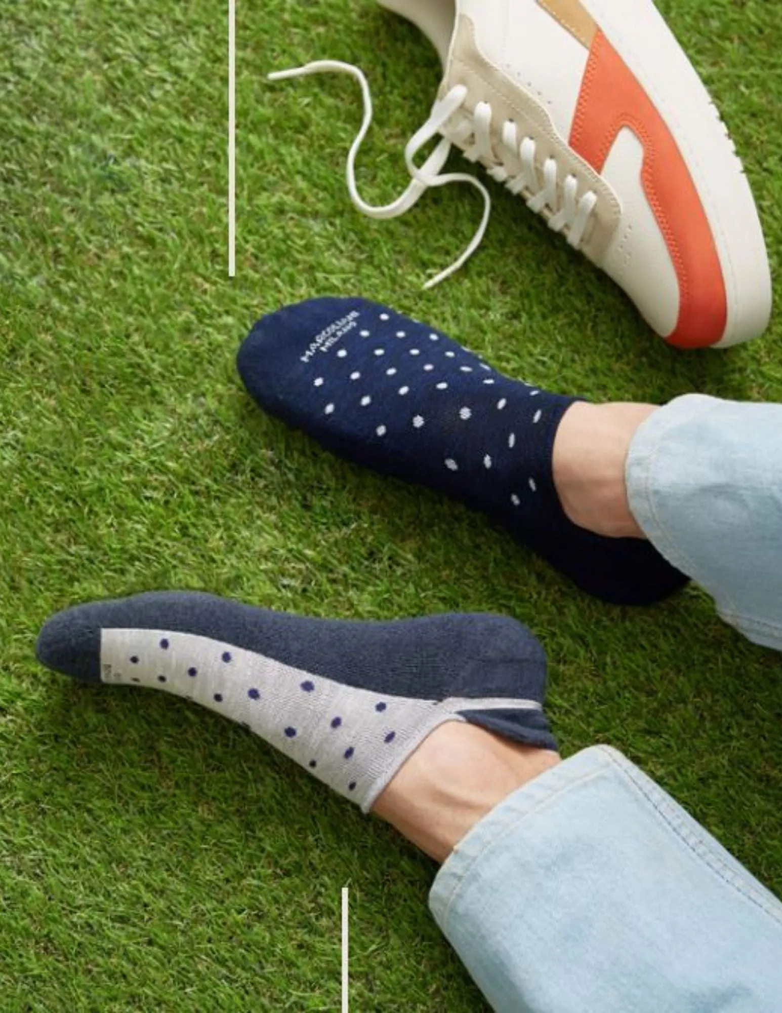 No Show  Polka Dot Sneaker Socks | Navy
