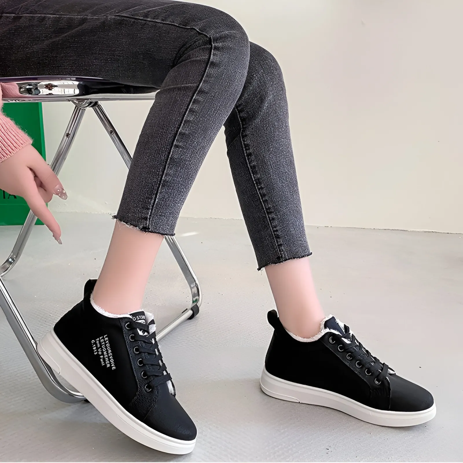 OCW Women Orthopedic Boots Short Warm Plush Lace up Ankle Boots