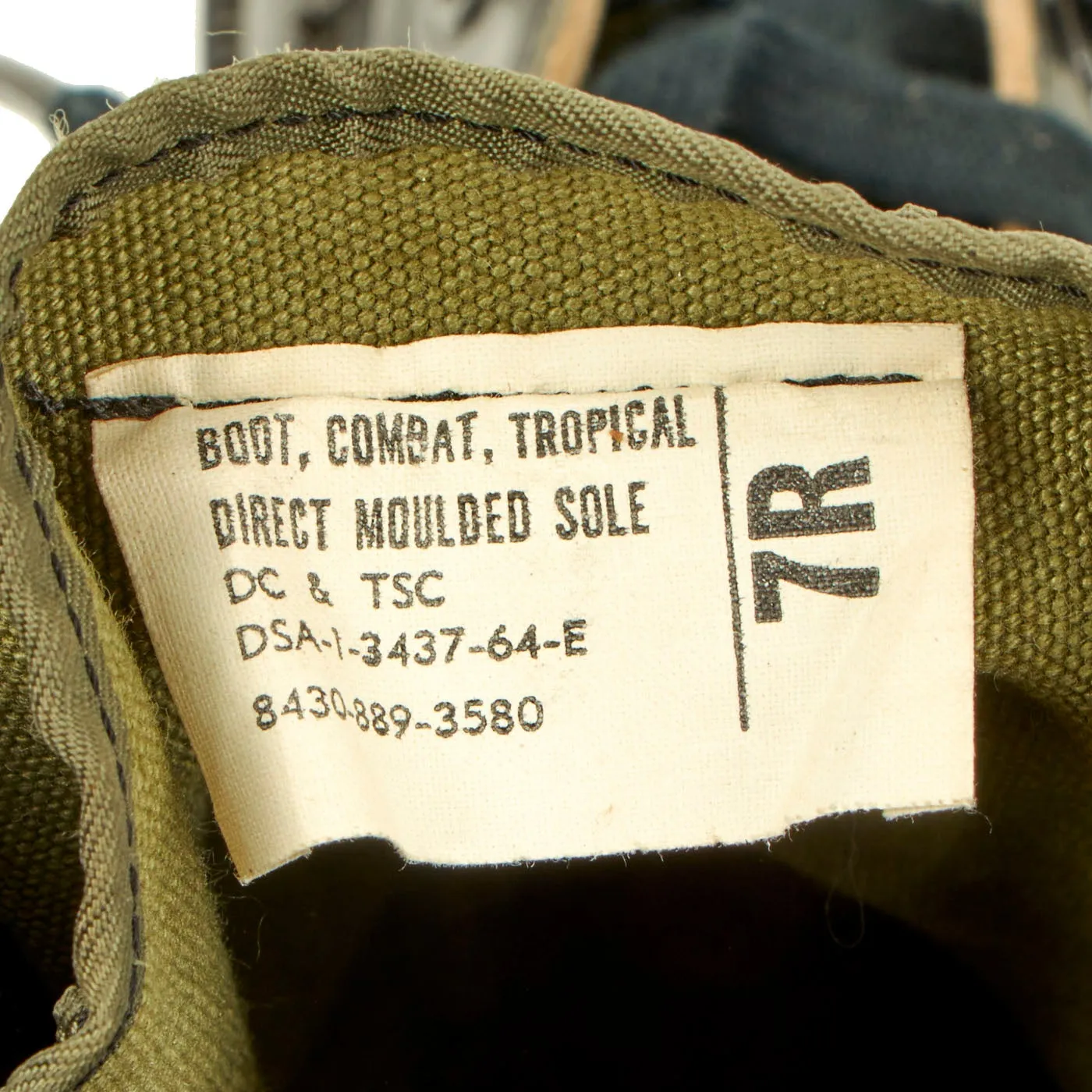 Original U.S. Vietnam War Jungle Boots - Rare 2nd Pattern - Size 7R - Dated 1963