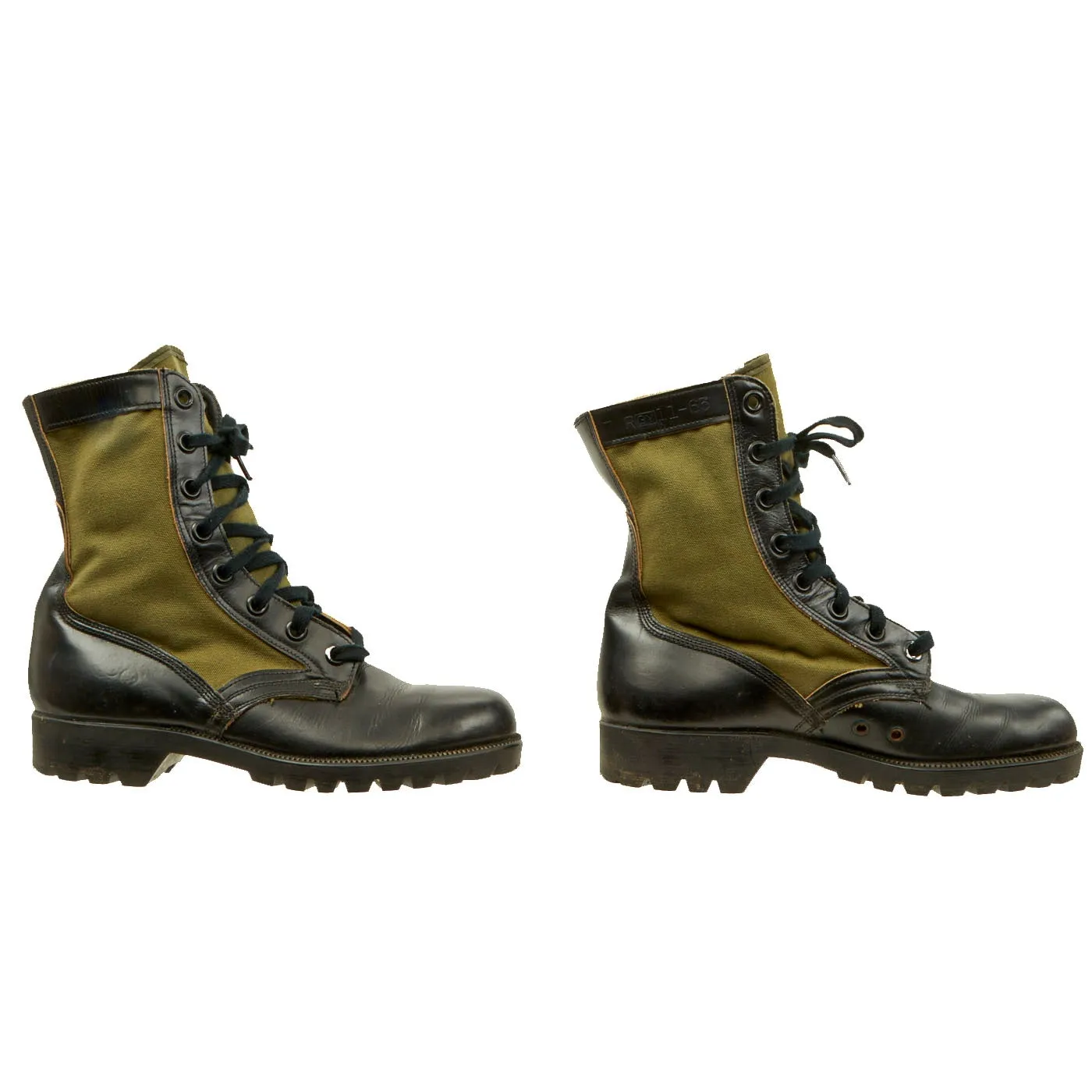 Original U.S. Vietnam War Jungle Boots - Rare 2nd Pattern - Size 7R - Dated 1963