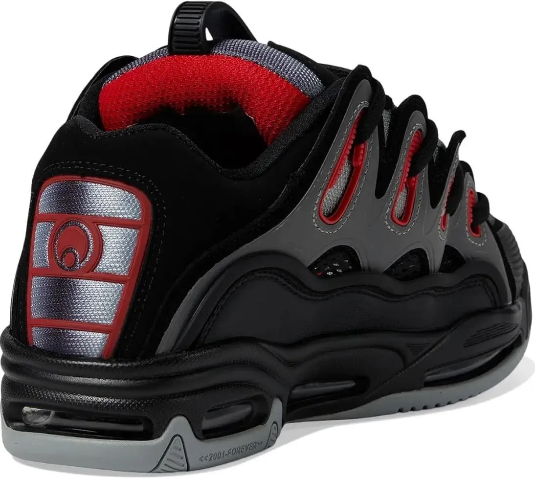 Osiris D3 2001 Black Light Grey Red Mens Skate Trainers Shoes