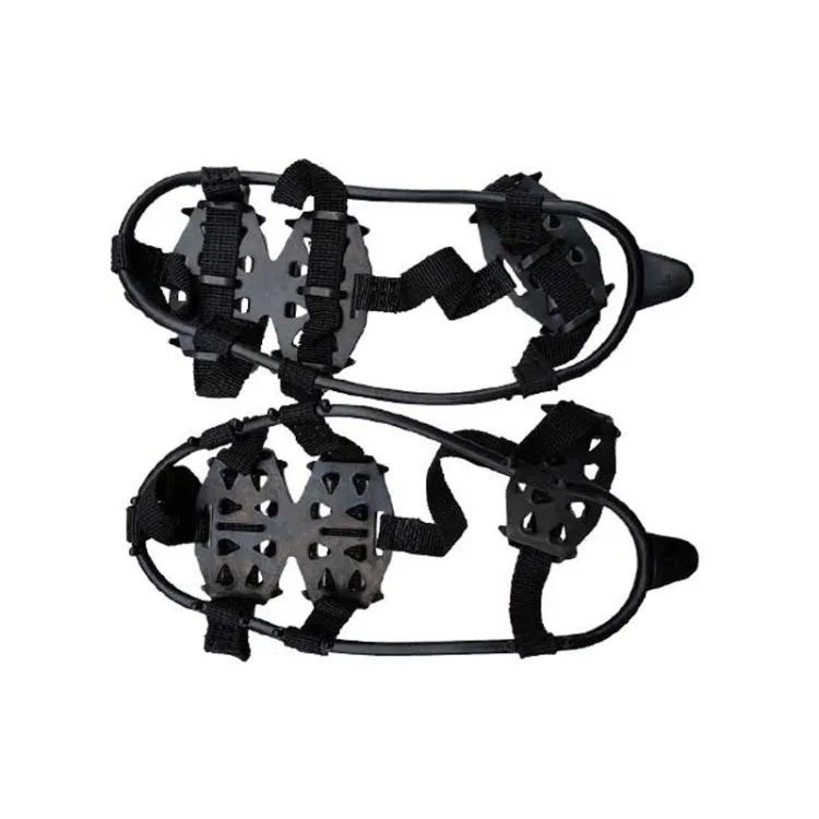 Outdoor 24-Tooth Reinforced Crampons Non-Slip Shoe Covers Snow Claws Winter Hiking Shoes Spikes Chain, Size:  L  (40-45)
