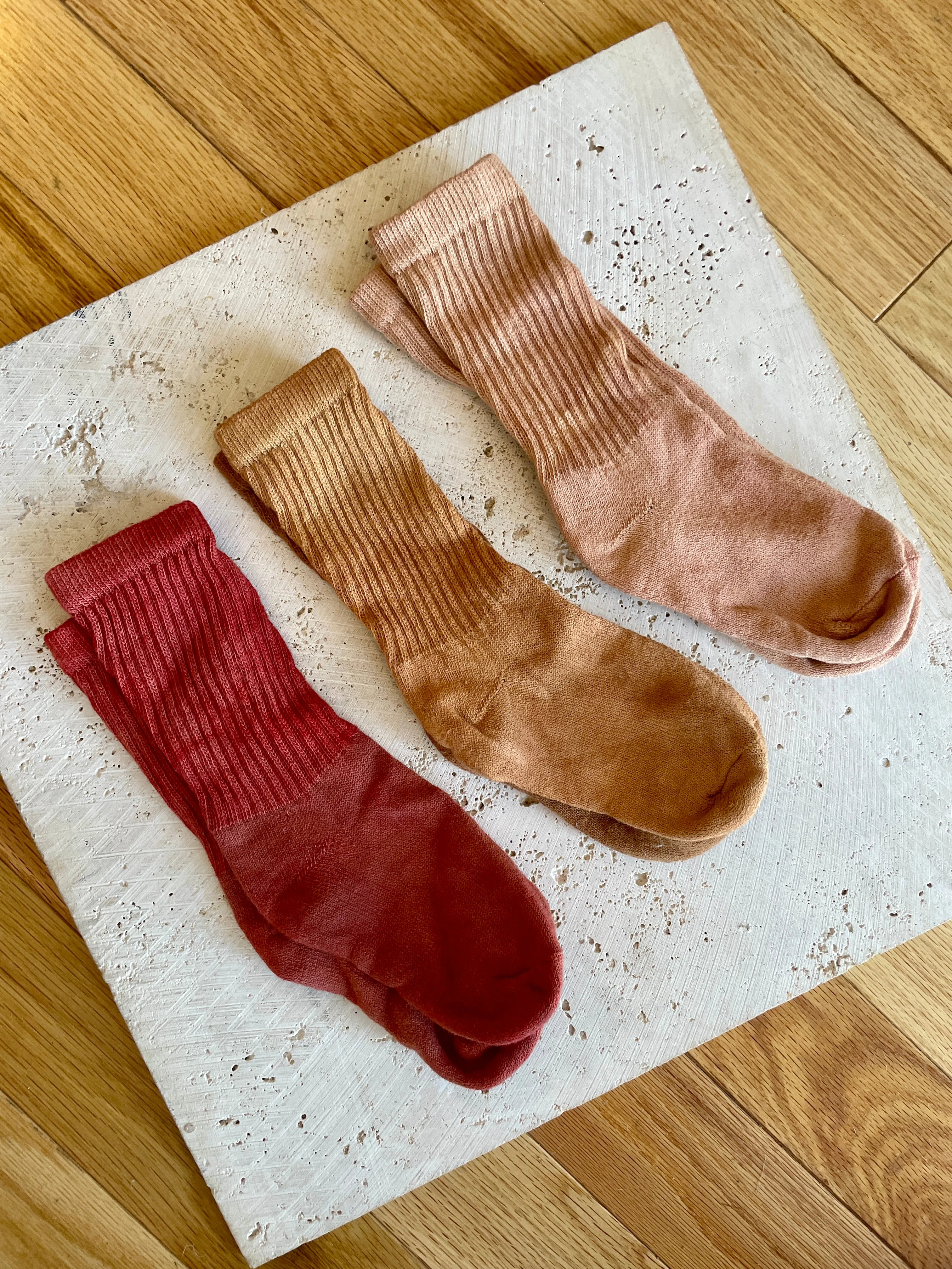Peach Organic Cotton Plant Dyed Socks
