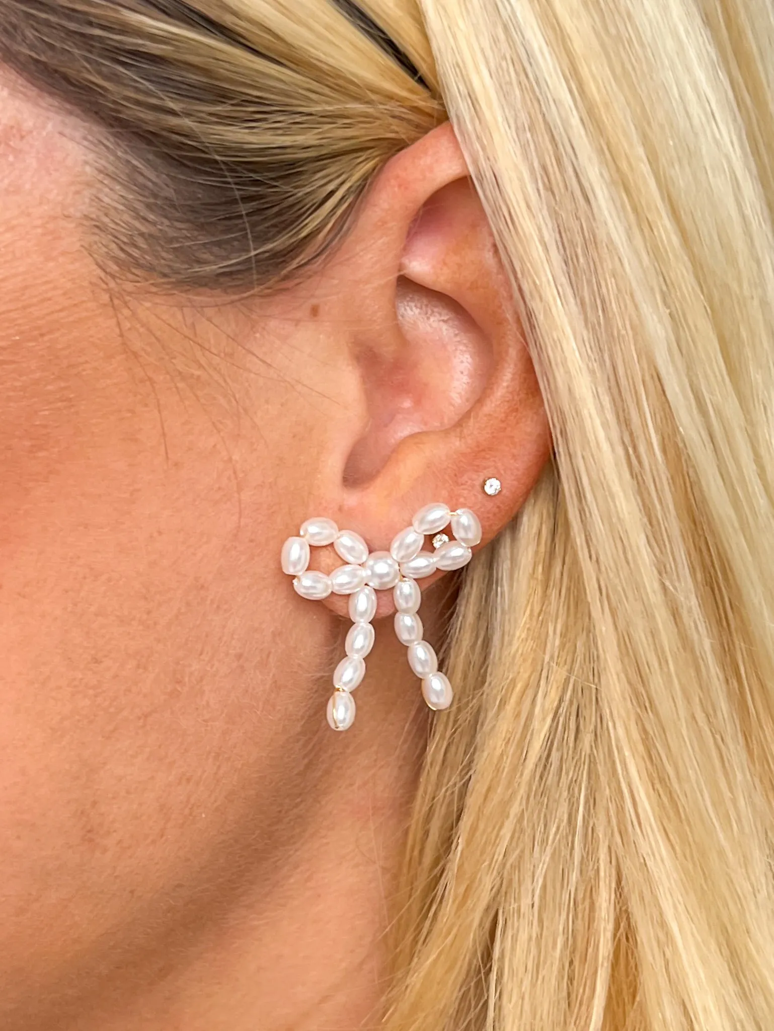 Pearl Bow Earrings