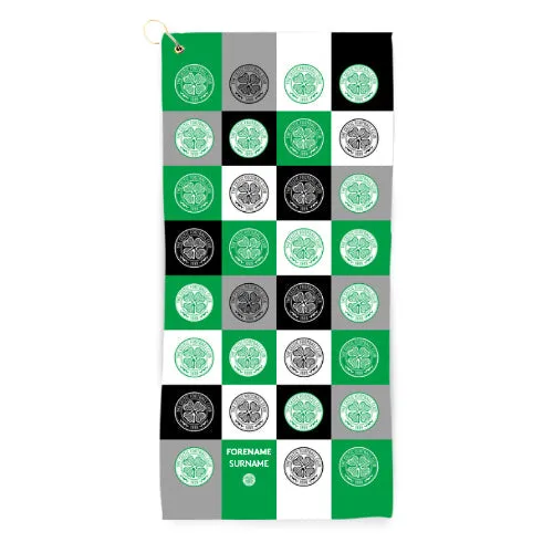 Personalised Celtic Chequered Golf Towel