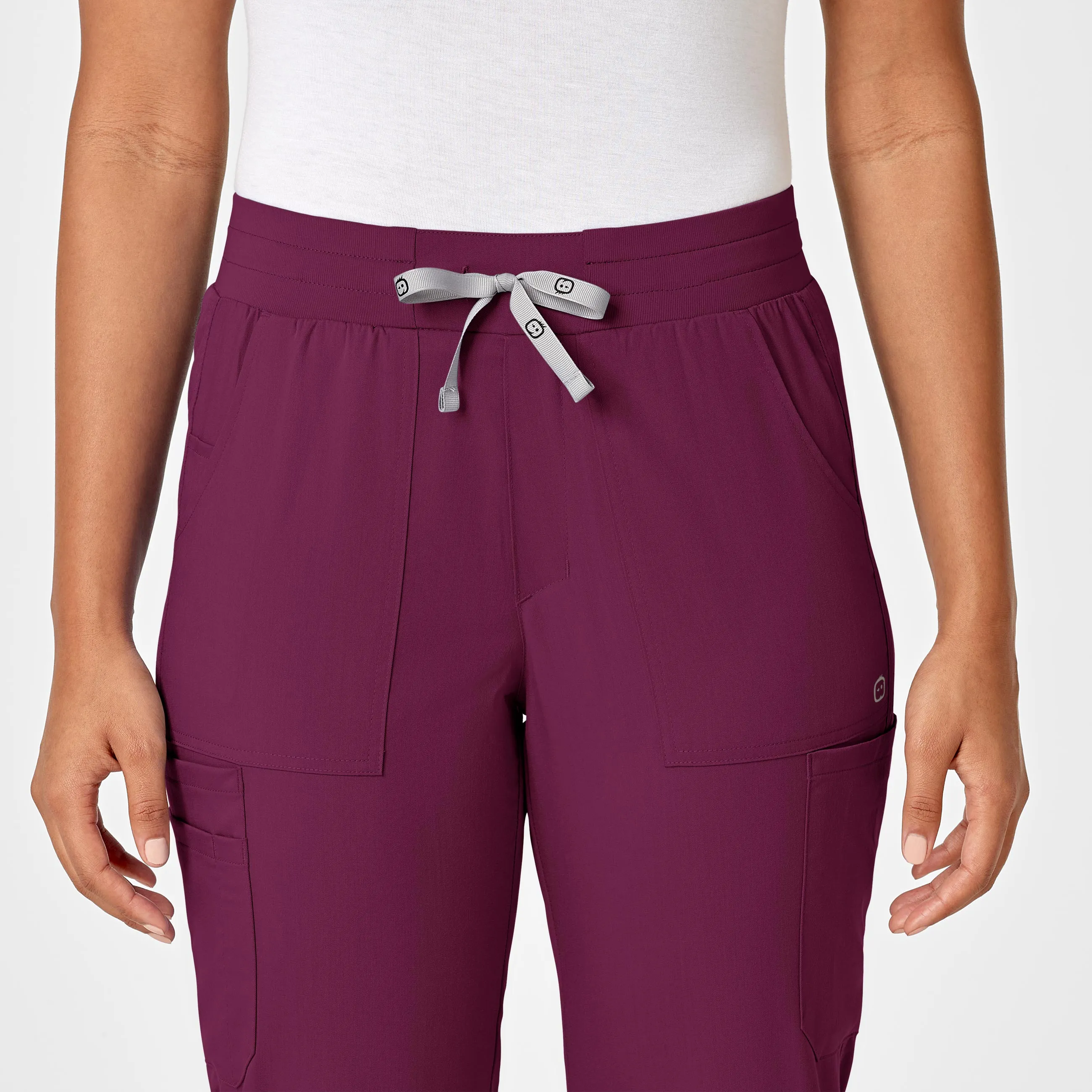 PRO Women's Slim Leg Cargo Scrub Pant - Wine