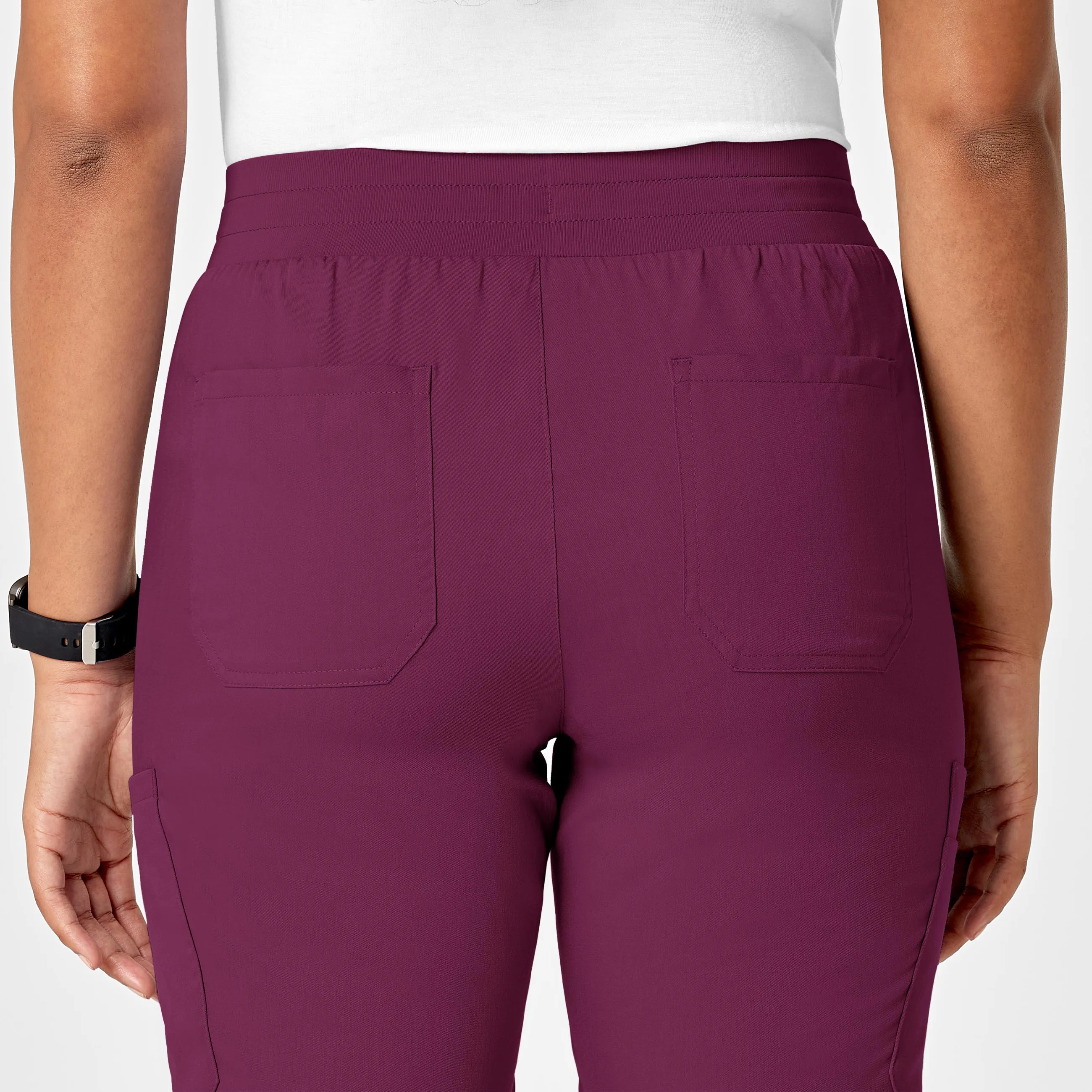 PRO Women's Slim Leg Cargo Scrub Pant - Wine