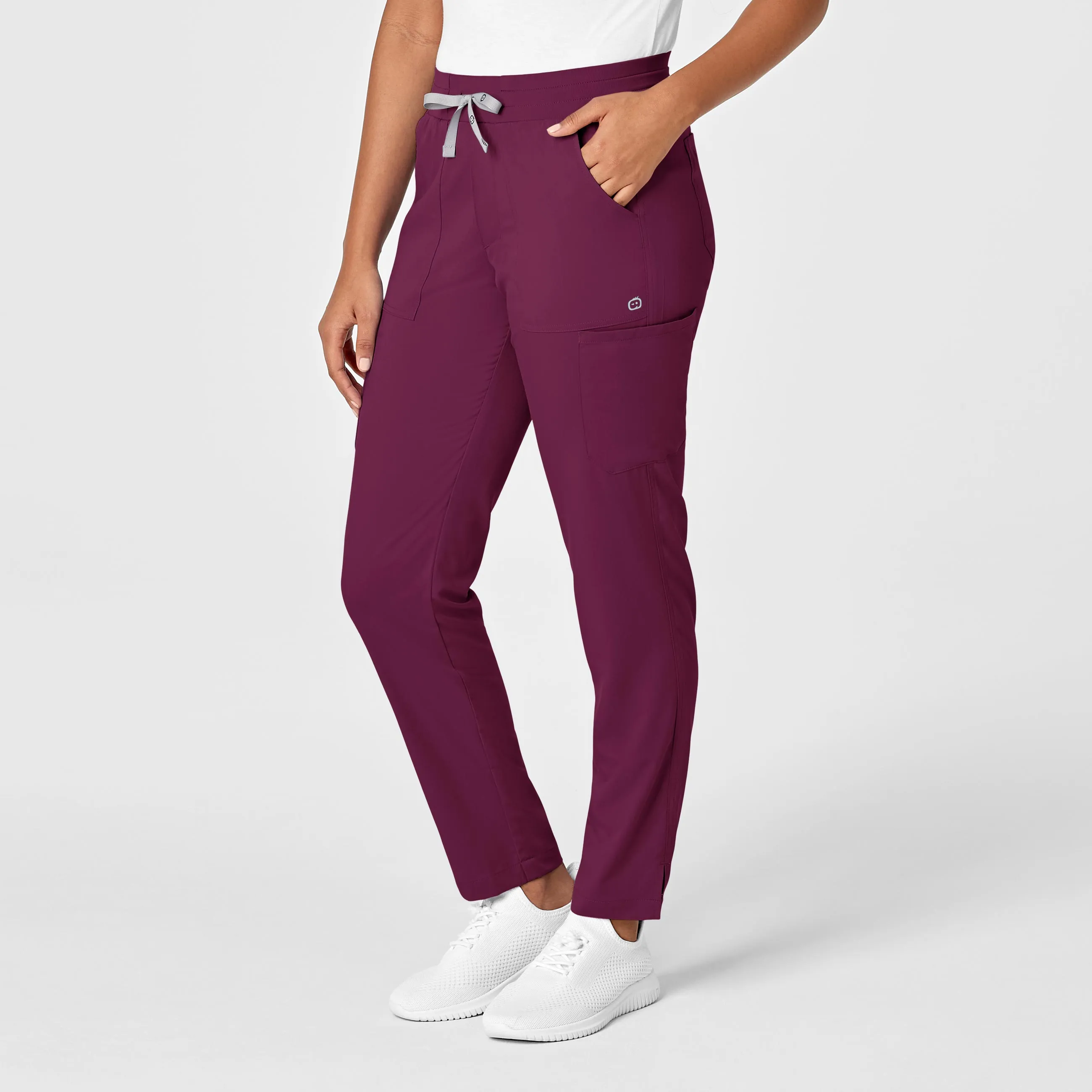 PRO Women's Slim Leg Cargo Scrub Pant - Wine