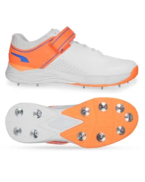 Puma 22.1 Bowling Cricket Shoes - Steel Spikes - White Bluemazing Neon Citrus