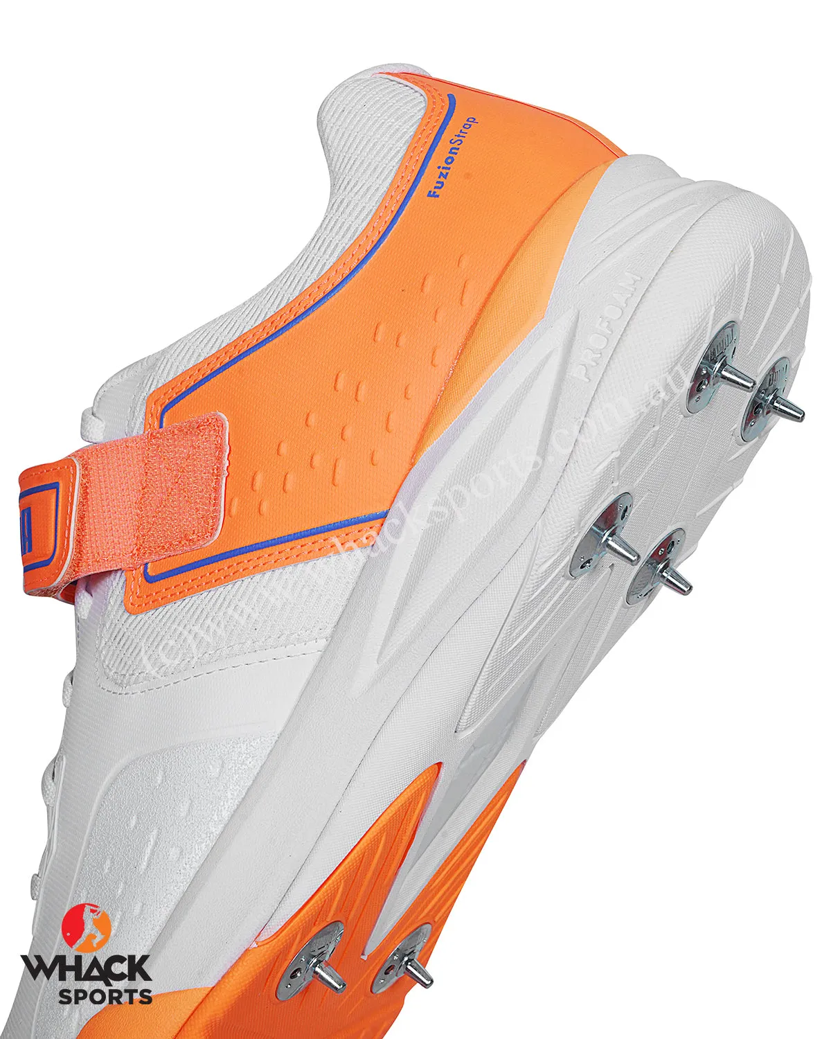 Puma 22.1 Bowling Cricket Shoes - Steel Spikes - White Bluemazing Neon Citrus