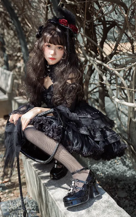 Pure Tea For Dream~Sweet Lolita Platform Pearl Bow Shoes