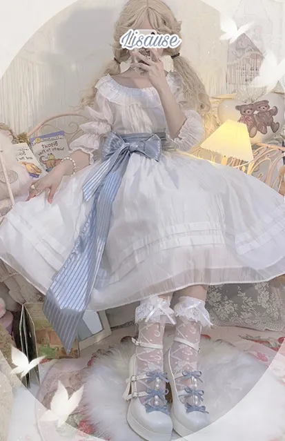 Pure Tea For Dream~Sweet Lolita Platform Pearl Bow Shoes