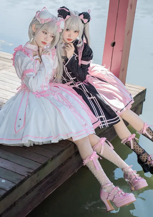 Pure Tea For Dream~Sweet Lolita Platform Pearl Bow Shoes