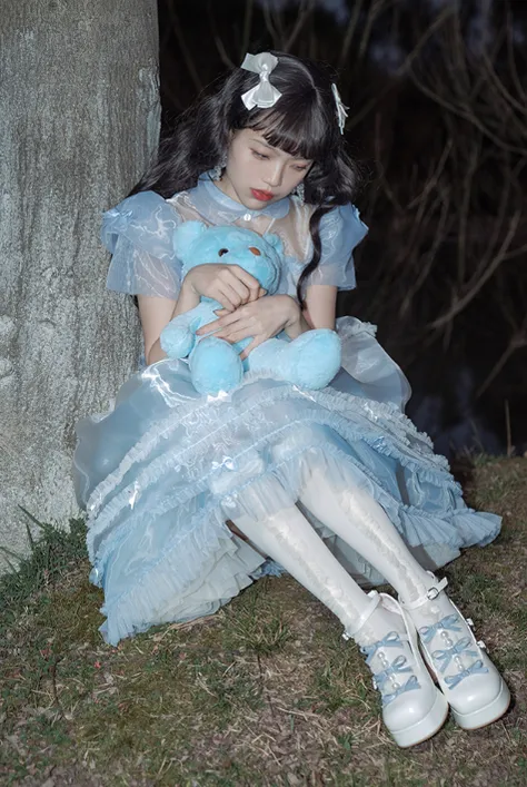 Pure Tea For Dream~Sweet Lolita Platform Pearl Bow Shoes