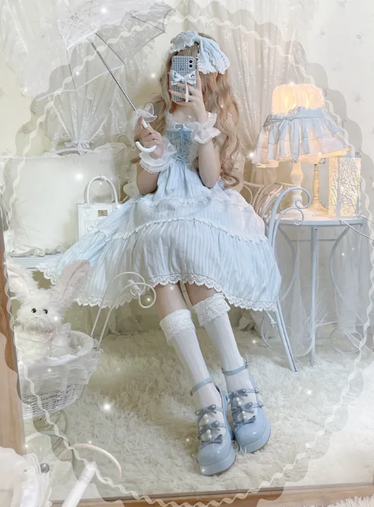 Pure Tea For Dream~Sweet Lolita Platform Pearl Bow Shoes