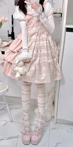 Pure Tea For Dream~Sweet Lolita Platform Pearl Bow Shoes