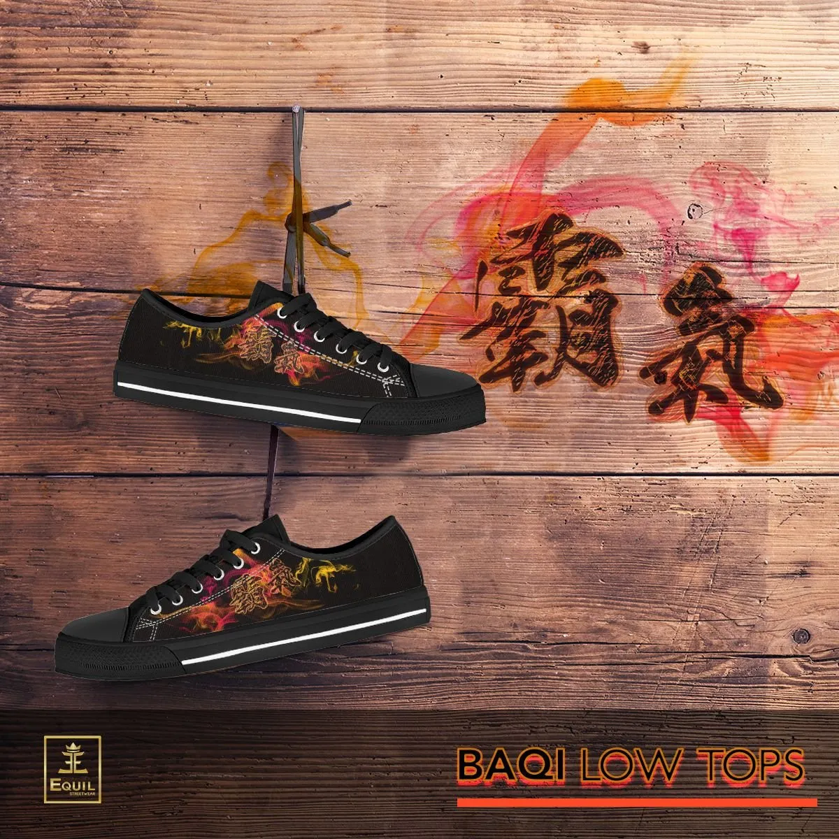 "Ba Qi" Kanji Low Tops - Mens
