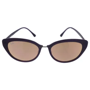 Ray-Ban Women's Injected Woman Sunglass Rectangular, SHINY VIOLET, 52mm