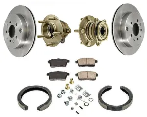 Rear Rotors Hubs Brake Pads Emergency Shoes for Mazda Cx7 07-12 All Wheel Drive