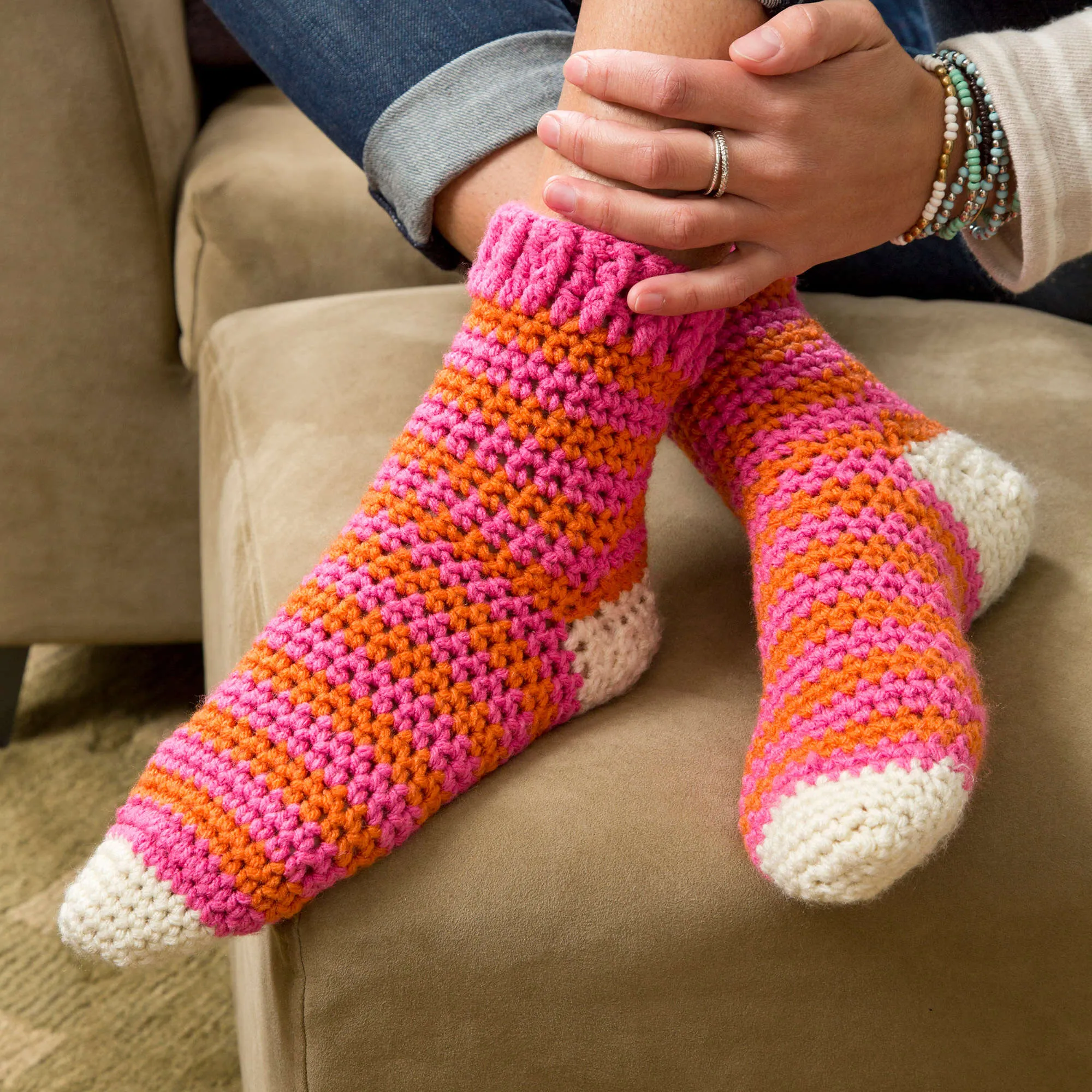 Red Heart Cozy At Home Crochet Socks