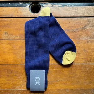 Regent - Cotton Socks - Heel & Toe - Blue & Yellow
