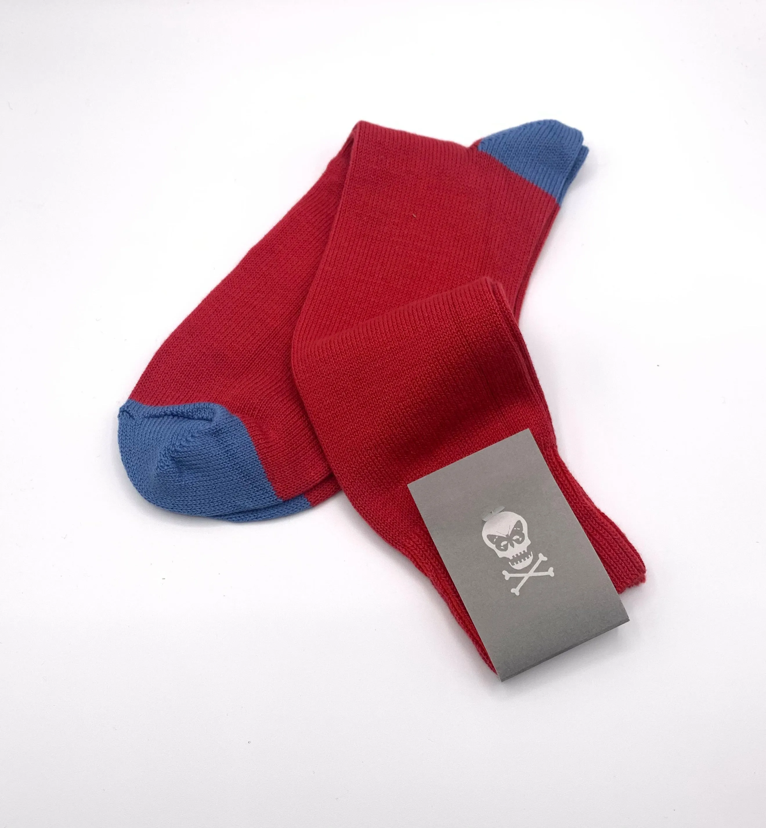 Regent - Cotton Socks - Heel & Toe - Red & Blue