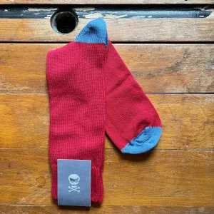 Regent - Cotton Socks - Heel & Toe - Red & Blue