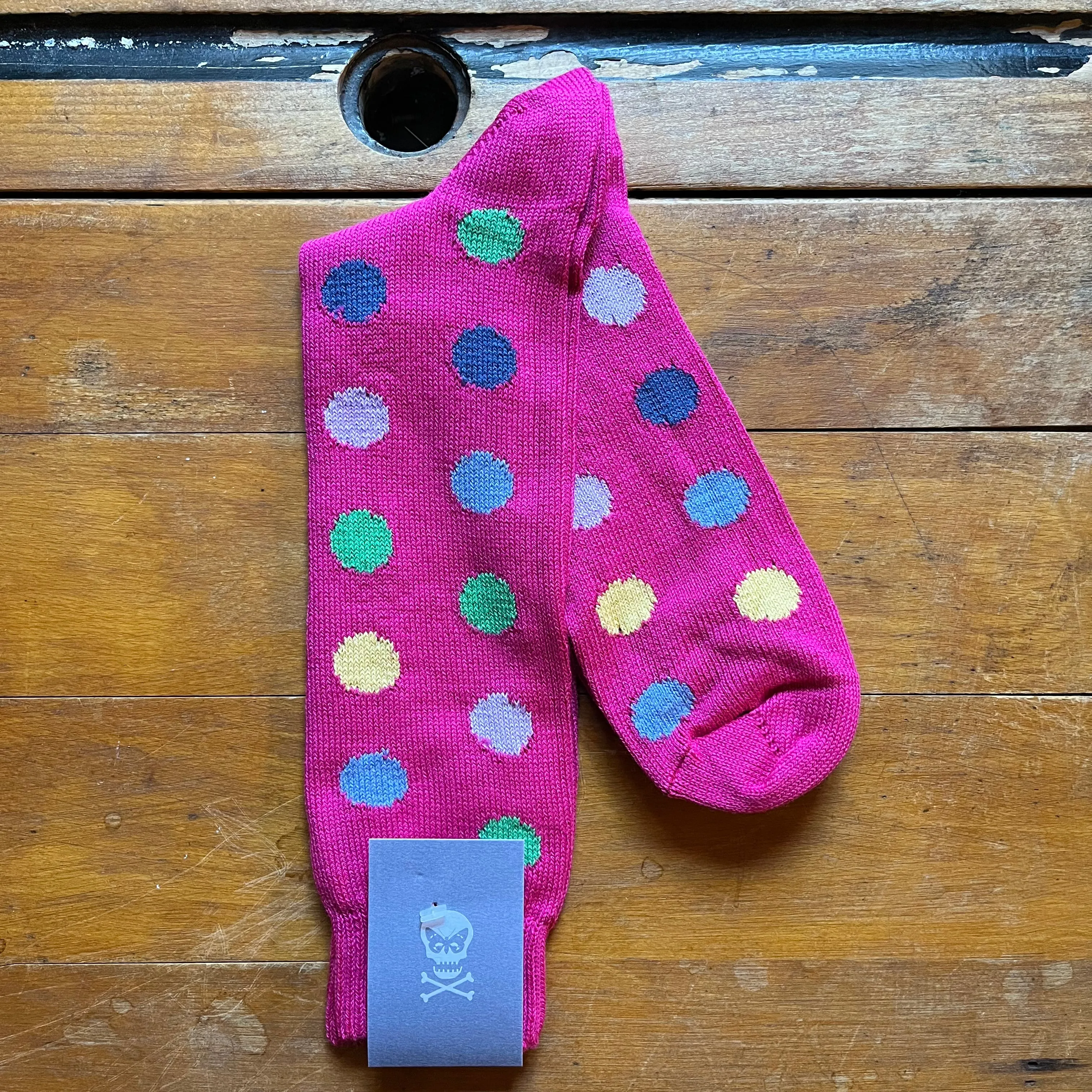 Regent - Cotton Socks - Multicolour Spots - Pink