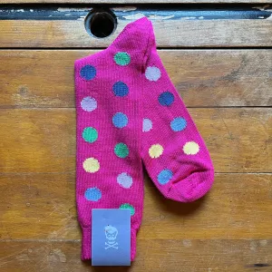 Regent - Cotton Socks - Multicolour Spots - Pink