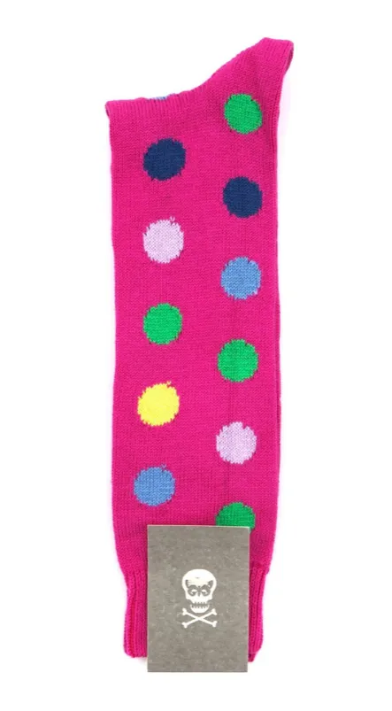 Regent - Cotton Socks - Multicolour Spots - Pink