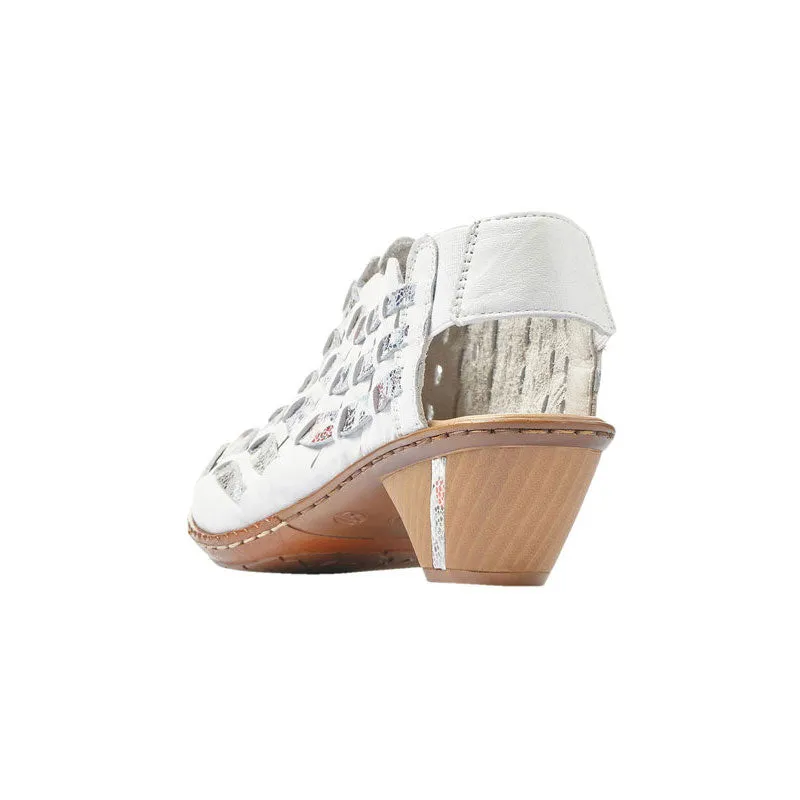 Rieker Sina 78 Slingback Heel White (Women's)