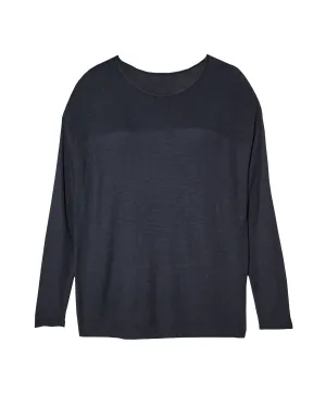 Rosabel Long Sleeve Textured Pullover Sweater | Navy