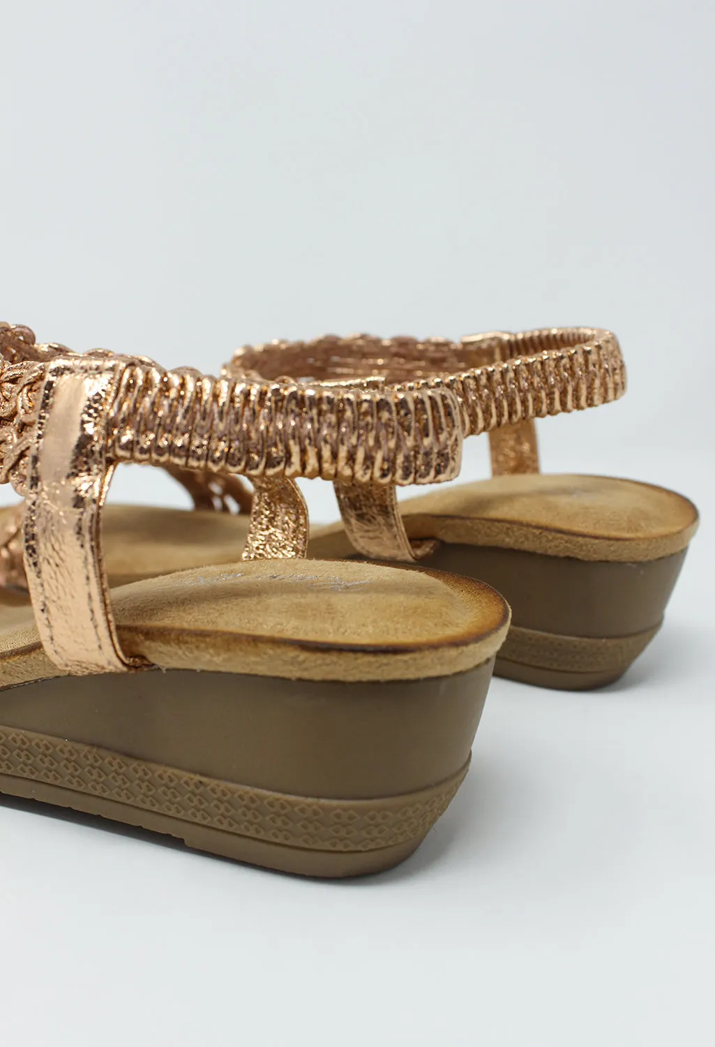 Rose Gold Wedge Sandal-1