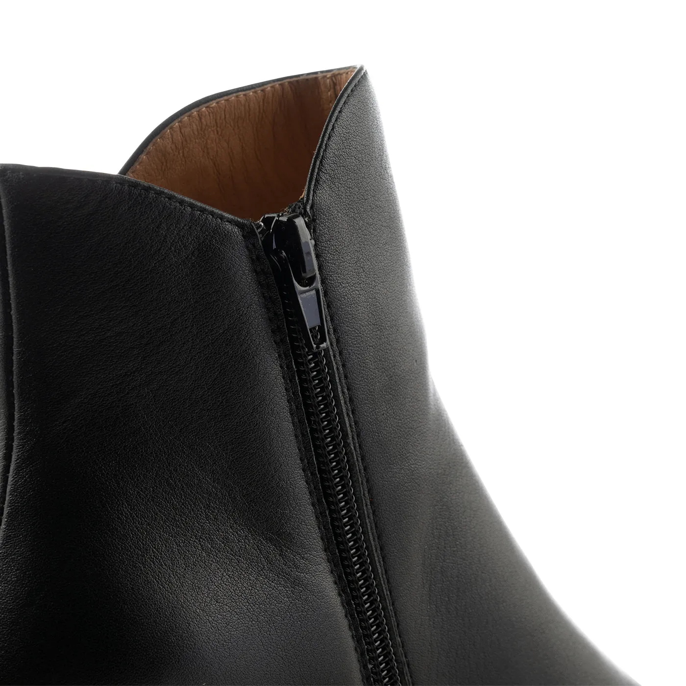 Saga boot leather - BLACK