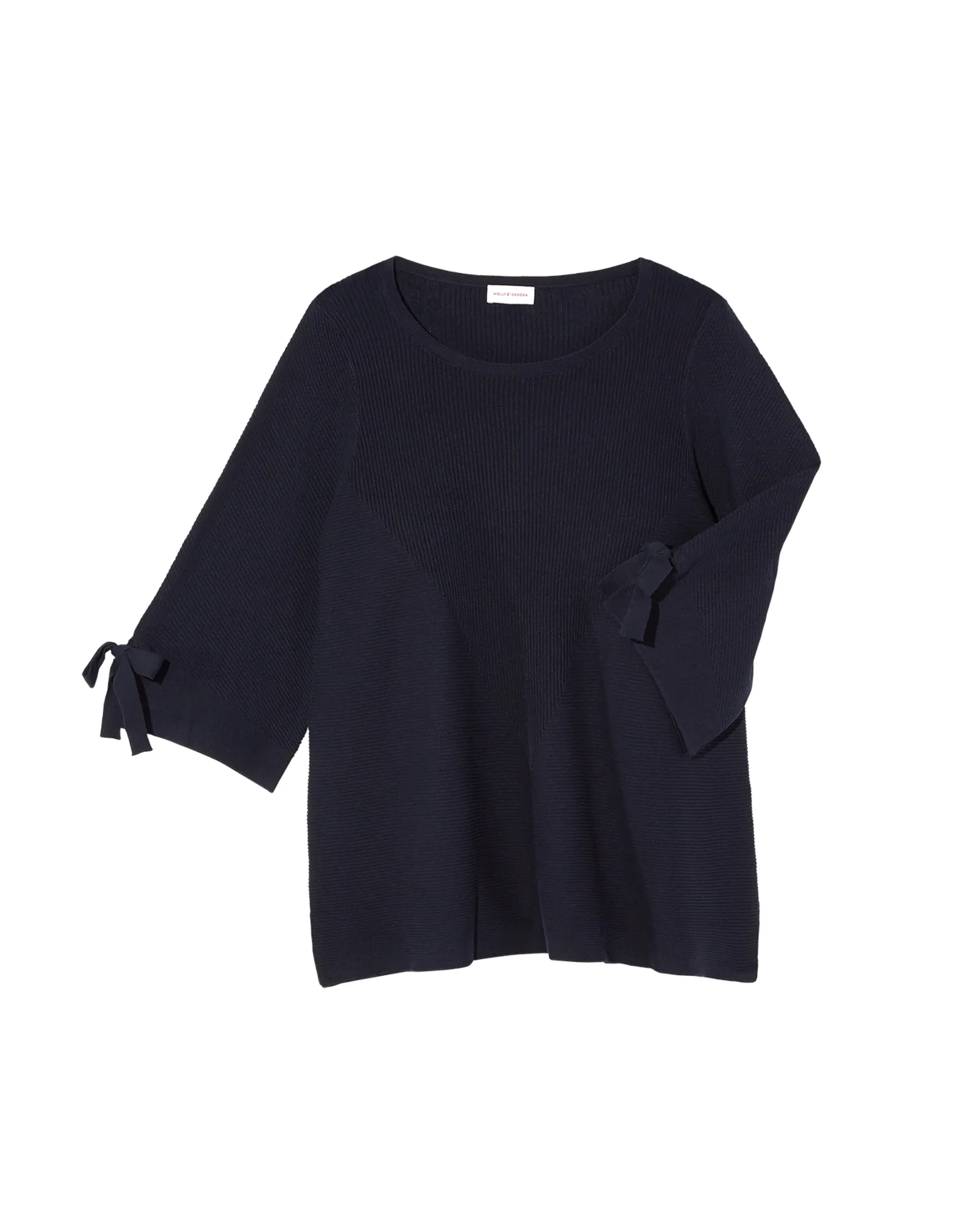 Sandy 3/4 Sleeve Sweater with Bows | Navy