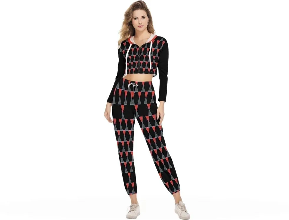 Scaled Women's Cropped Hoodie Sports Set