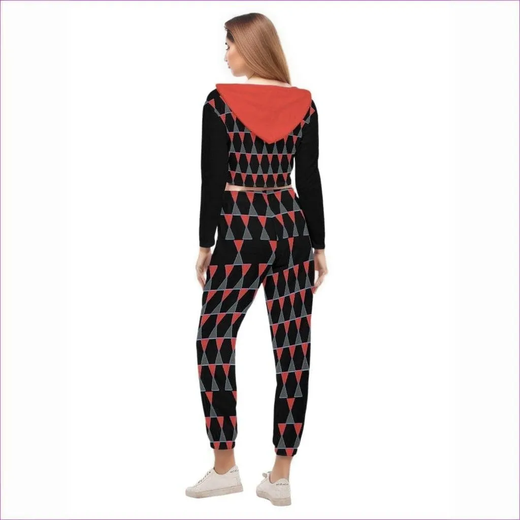 Scaled Women's Cropped Hoodie Sports Set