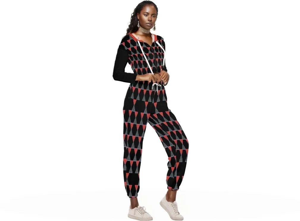 Scaled Women's Cropped Hoodie Sports Set