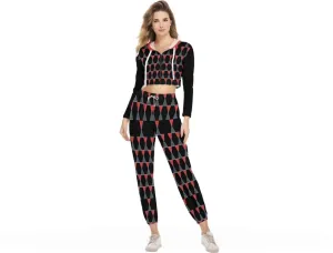 Scaled Women's Cropped Hoodie Sports Set