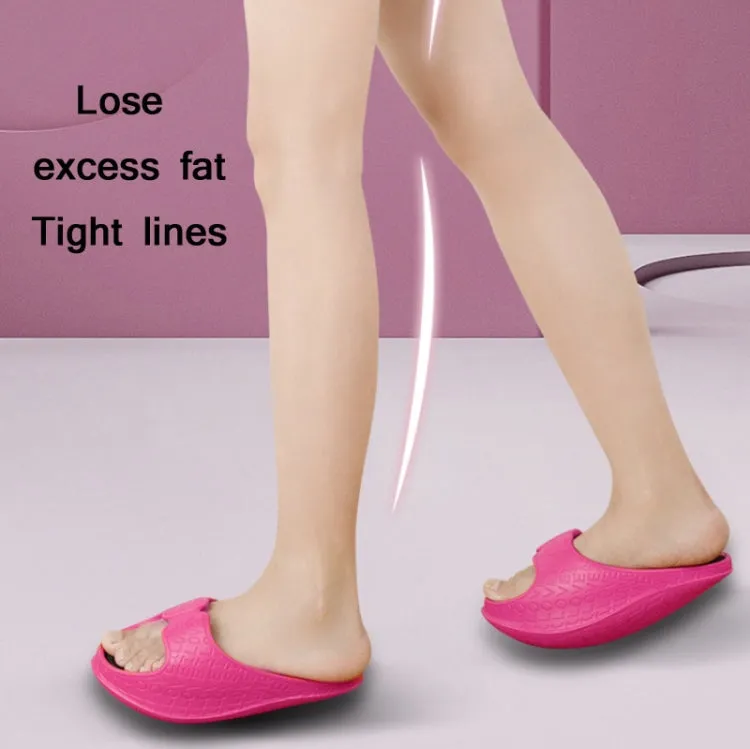 Sculpting Hip-Lifting Stovepipe Thick-Soled Lacing Slippers Rocking Shoes, Size: S(Rose Red)