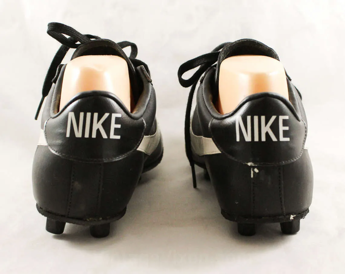 Size 7 Men's Nike Football Cleats - 1980s Athletic Shoes - Black Mens Retro Sports Sneakers - Authentic Nike - NOS 80s Deadstock