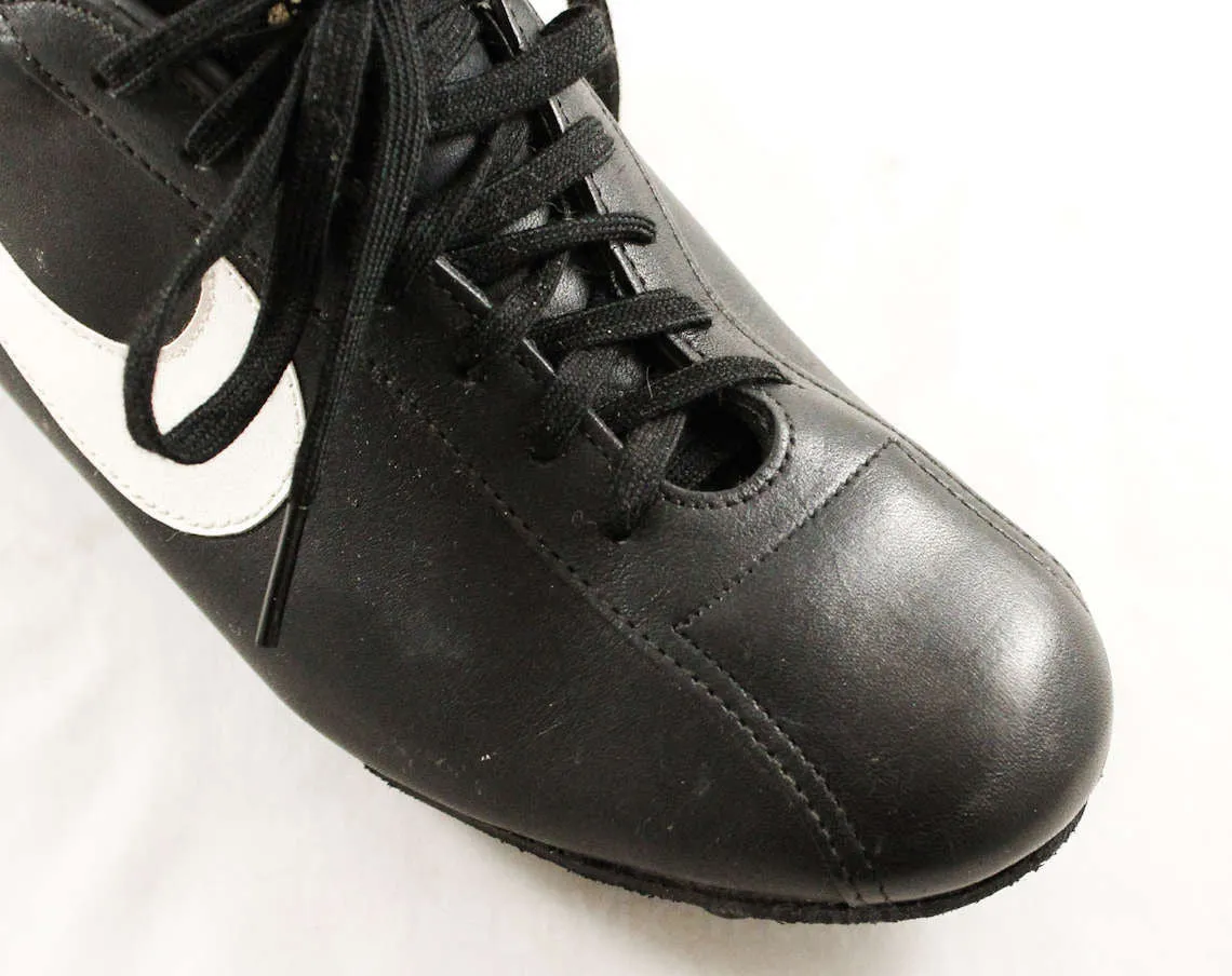 Size 7 Men's Nike Football Cleats - 1980s Athletic Shoes - Black Mens Retro Sports Sneakers - Authentic Nike - NOS 80s Deadstock