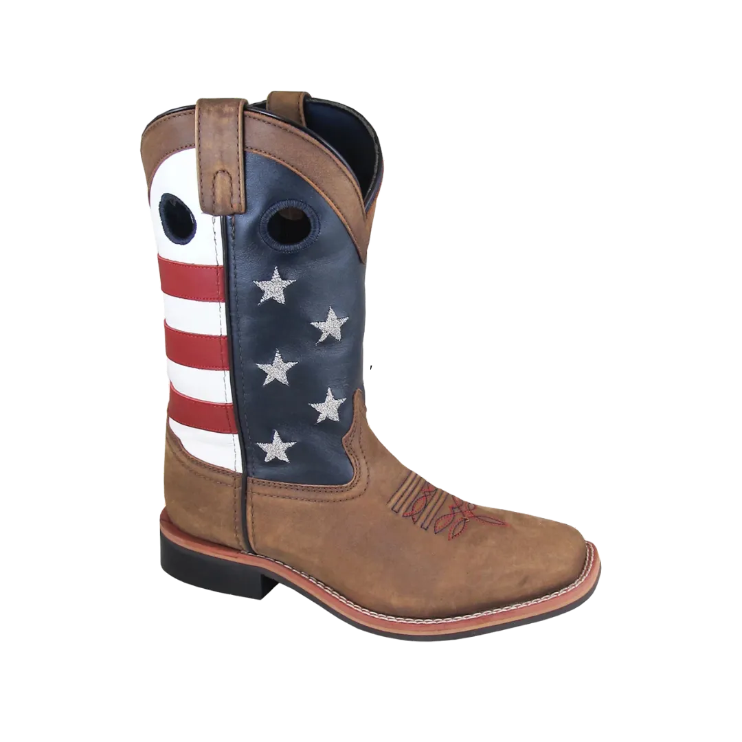 Smoky Mountain Women's Stars And Stripes Square Toe Western Boots