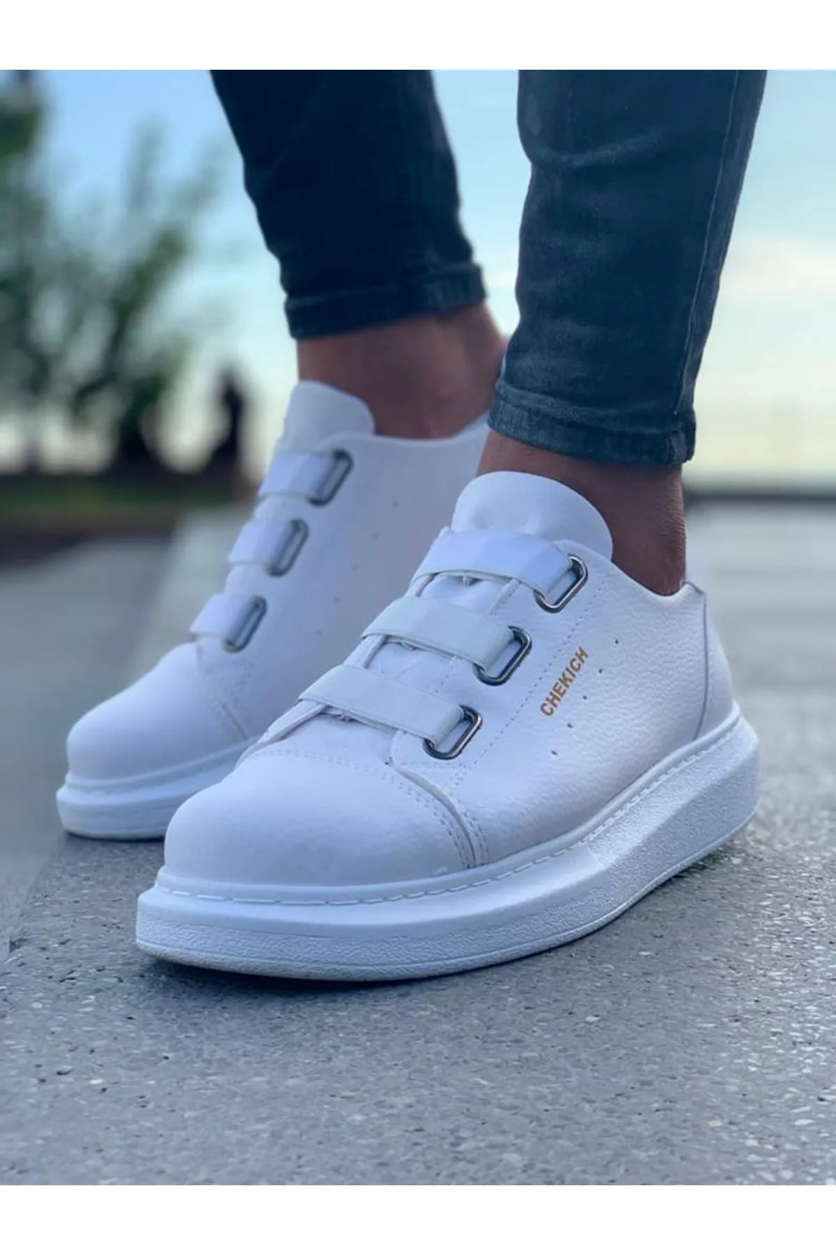 Sneakerjeans Triple White Banding Sneaker CH253
