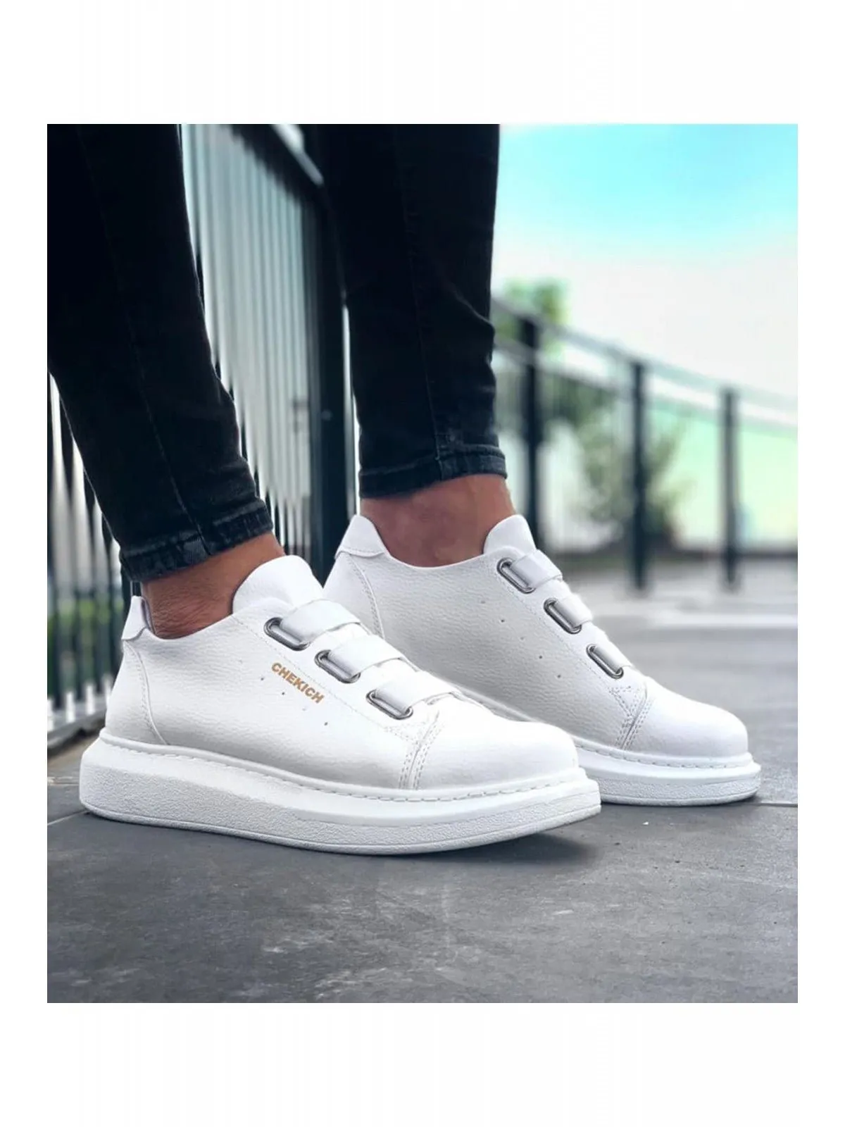 Sneakerjeans Triple White Banding Sneaker CH253