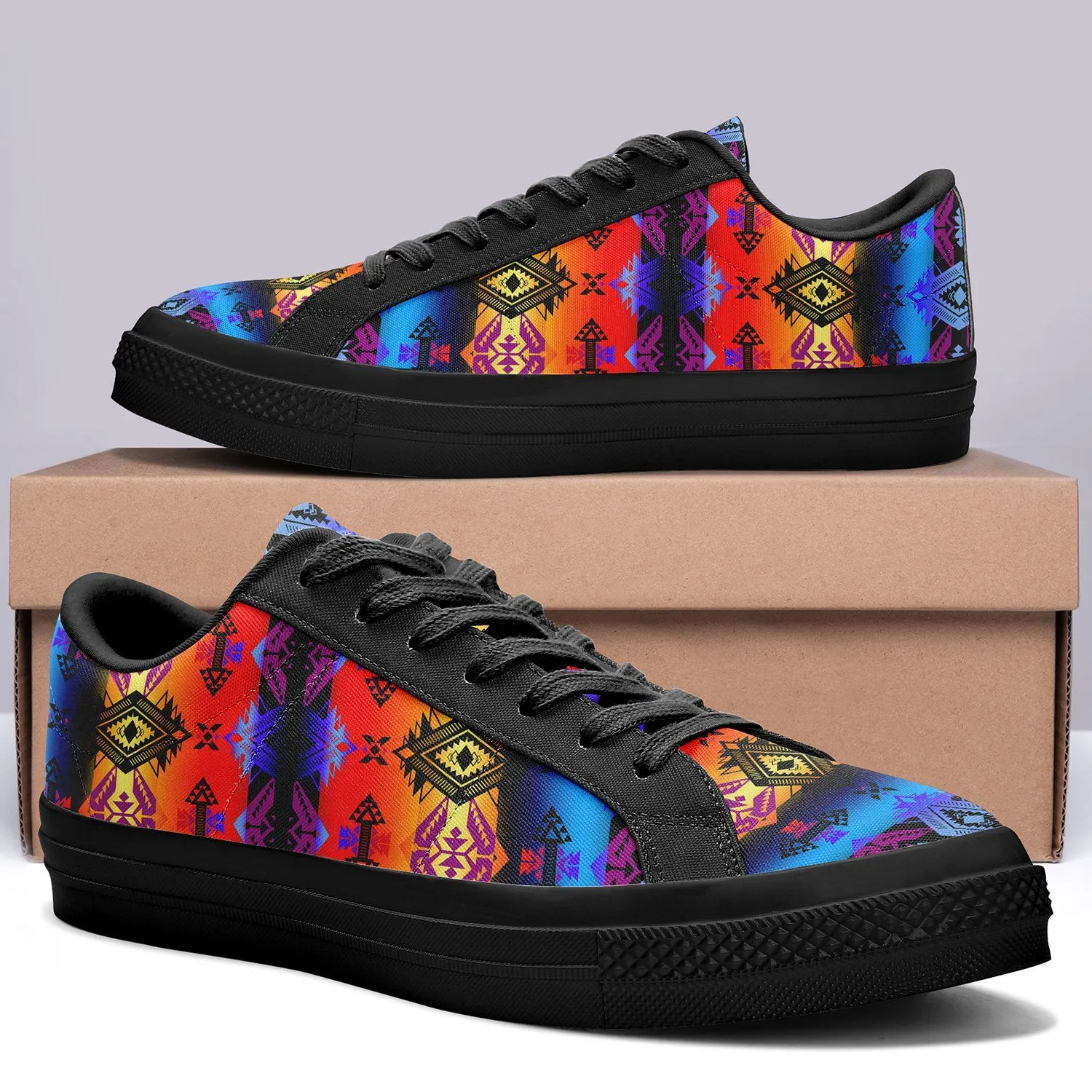 Sovereign Nation Sunset Aapisi Low Top Canvas Shoes Black Sole