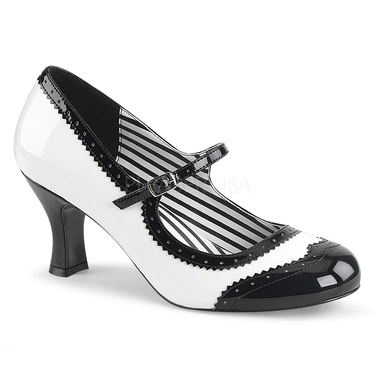 Spectator Mary Jane Pump shoes with 3-inch Kitten Heel JENNA-06