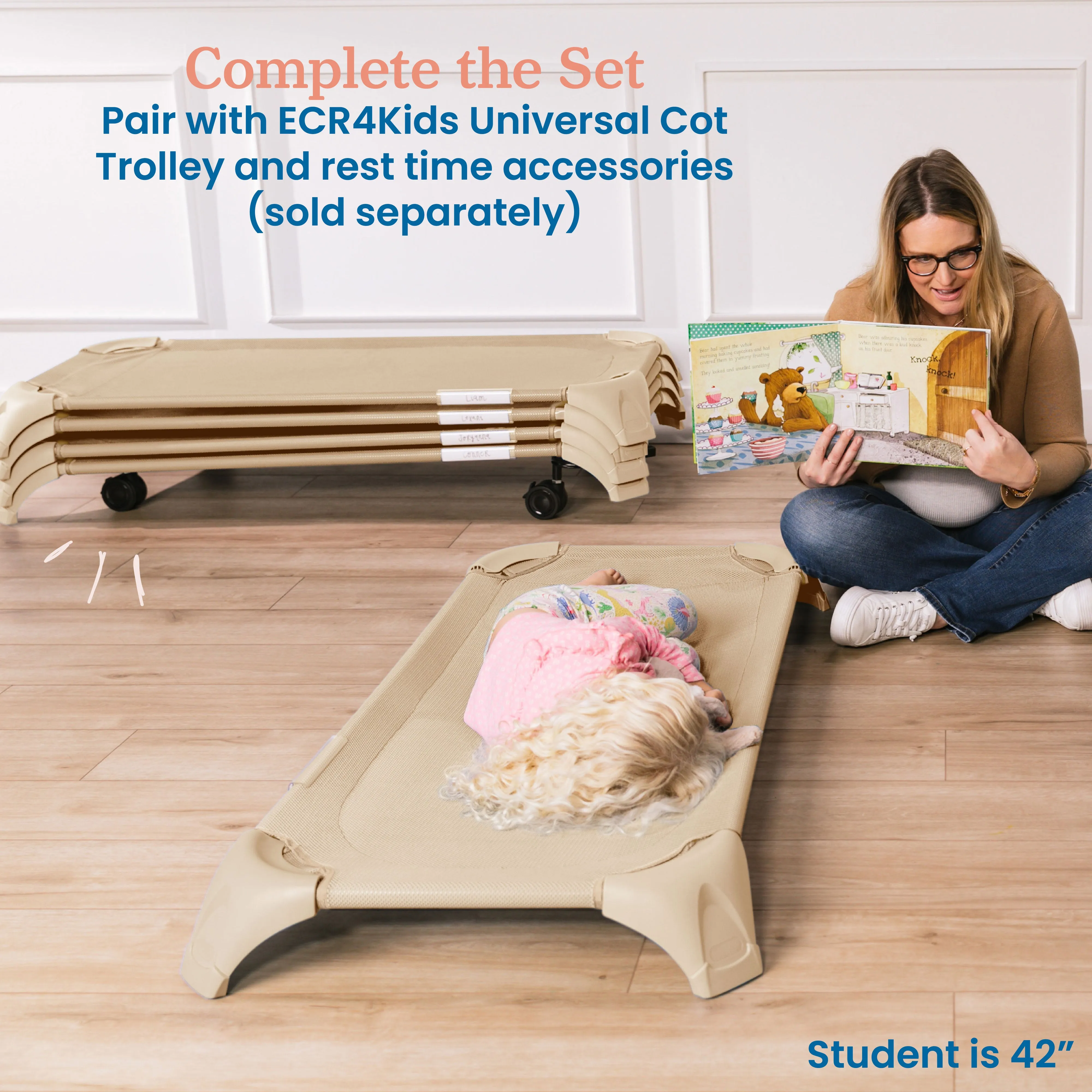 Stackable Cozy Cot with Blanket and Pillow Storage, Ready to Assemble, 6-Pack