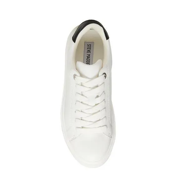 Steve Madden Catcher Sneaker In White & Black